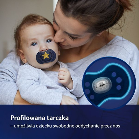 LOVI Smoczek Silikonowy Dynamiczny 0-3m Stardust Blue