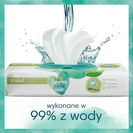Pampers Harmonie Aqua - Delikatne Chusteczki Nawilżane dla Dzieci 48szt