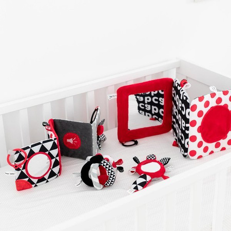 CANPOL Zabawka Kontrastowa z Piszczkiem i Lusterkiem SENSORY TOYS