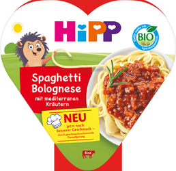 HiPP NOWE BIO Spaghetti Bolognese z Ziołami Śródziemnomorskimi, Warzywami i Wołowiną