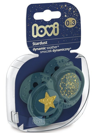 LOVI Smoczek Silikonowy Dynamiczny 0-3m Stardust Green