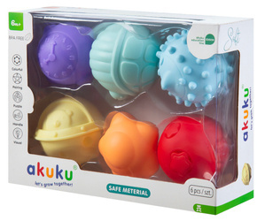 AKUKU Zestaw Miękkich Piłeczek Sensorycznych