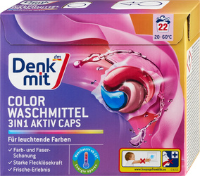 Denkmit Aktywne Kapsułki do Prania Tkanin Kolorowych 3w1 