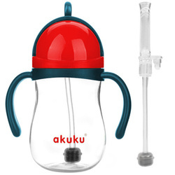 AKUKU Zestaw Bidon ze Słomką z Odważnikiem+Słomka