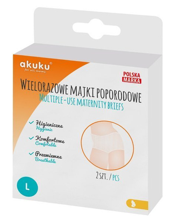 AKUKU Wielorazowe Majtki Poporodowe L 2 szt