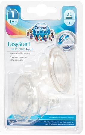 CANPOL Smoczek do Butelki Easy Start 3m+ Wolny 2 szt.