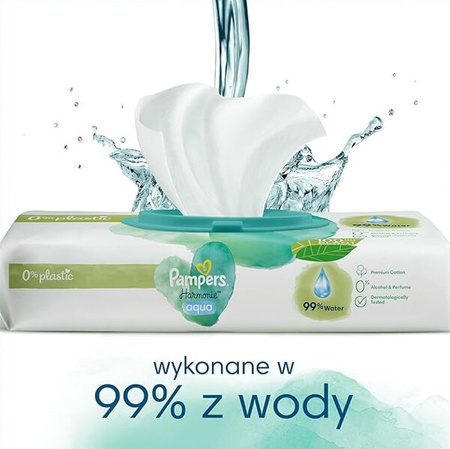 Pampers Harmonie Aqua - Delikatne Chusteczki Nawilżane dla Dzieci 48szt