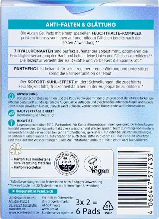 Balea Beauty Hyaluron Żelowe Płatki pod Oczy Kwas Hialuronowy Pantenol