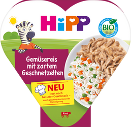 HiPP BIO BezGlutenowy Warzywny Ryż z Delikatnym Gulaszem Wołowym Nowy Skład