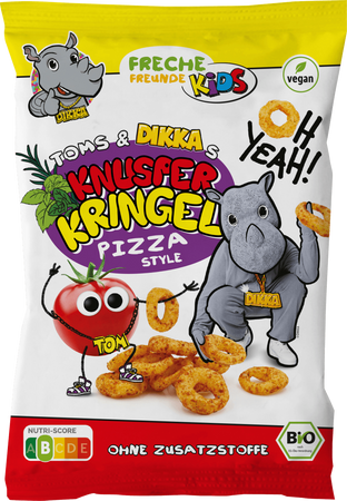 Freche Freunde Bio Chrupiące Krążki Kukurydziane o Smaku Pizzy 