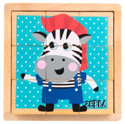 AKUKU Zestaw Klocków Edukacyjnych Drewno 6 Wzorów