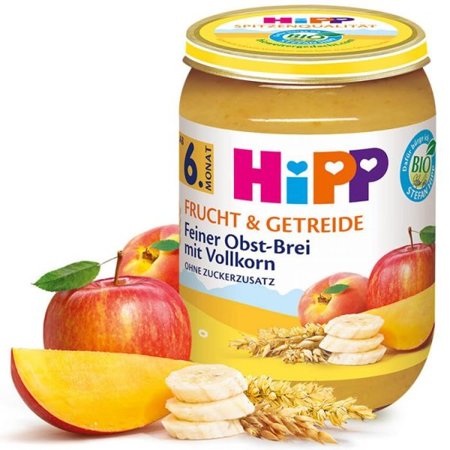 HiPP BIO Deserek z Jabłek Mango Brzoskwini Bananów i Zbóż 